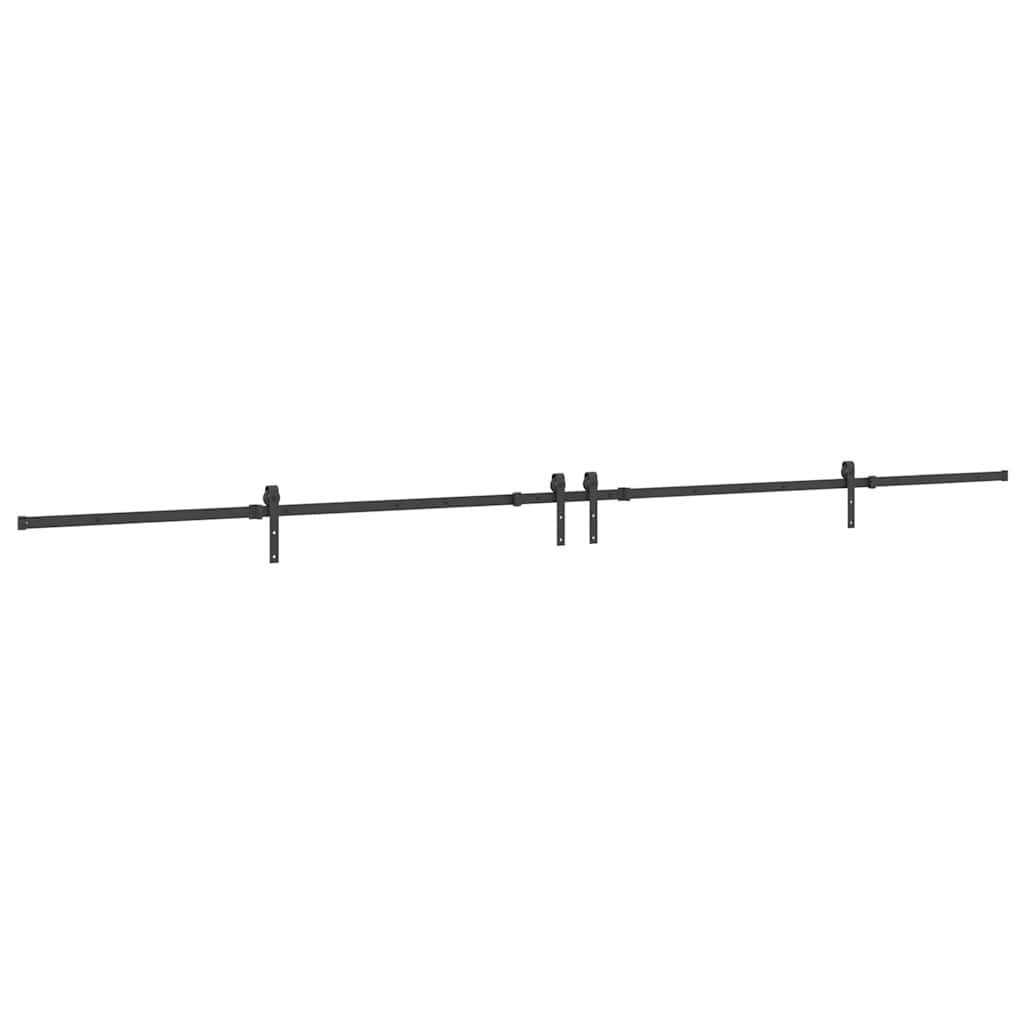 vidaXL Sliding Door Hardware Kit 427 cm Steel Black