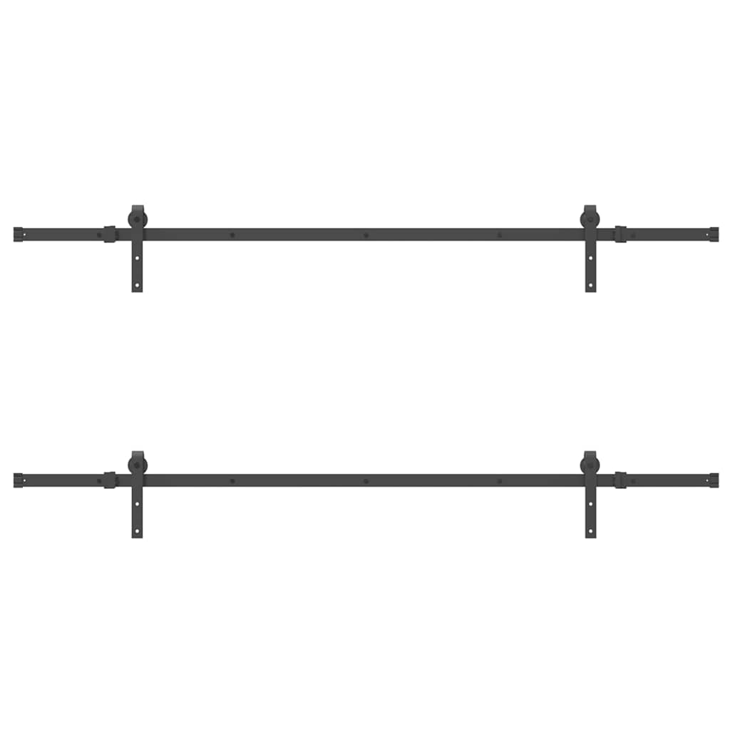 vidaXL Sliding Door Hardware Kit 427 cm Steel Black