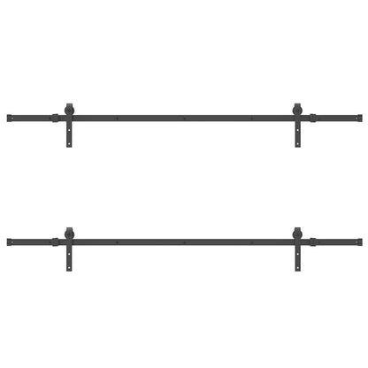 vidaXL Sliding Door Hardware Kit 427 cm Steel Black