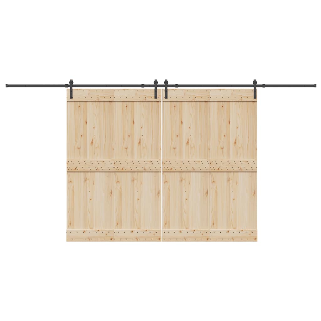 vidaXL Sliding Door Hardware Kit 427 cm Steel Black