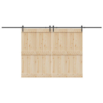 vidaXL Sliding Door Hardware Kit 427 cm Steel Black