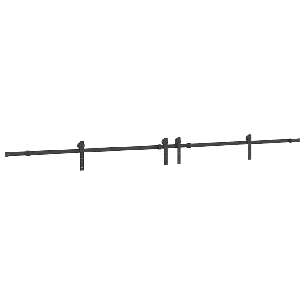 vidaXL Sliding Door Hardware Kit 366 cm Steel Black