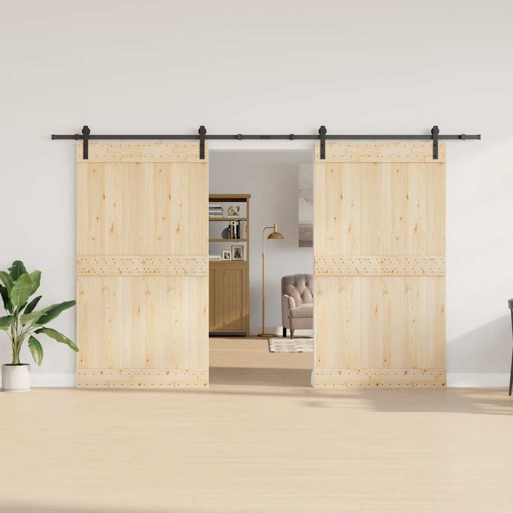 vidaXL Sliding Door Hardware Kit 366 cm Steel Black