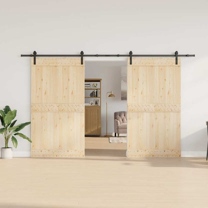 vidaXL Sliding Door Hardware Kit 366 cm Steel Black