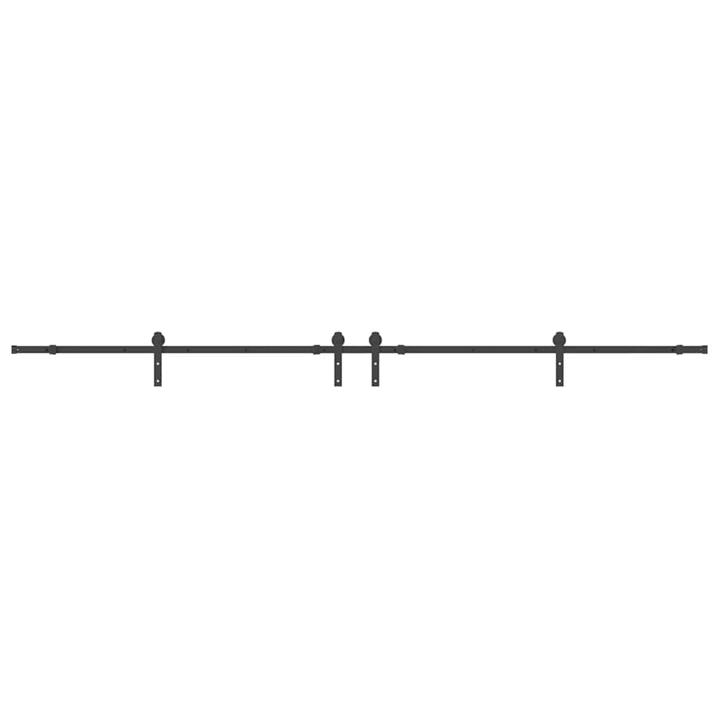 vidaXL Sliding Door Hardware Kit 366 cm Steel Black