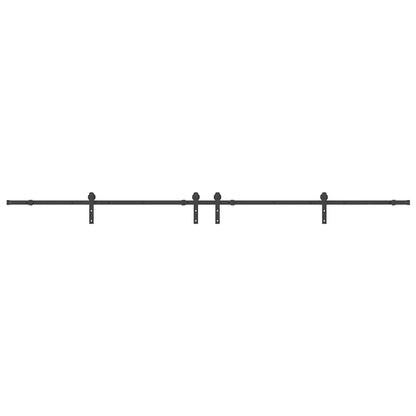 vidaXL Sliding Door Hardware Kit 366 cm Steel Black
