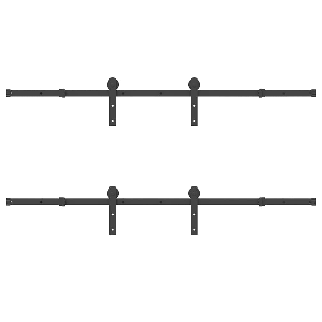 vidaXL Sliding Door Hardware Kit 366 cm Steel Black