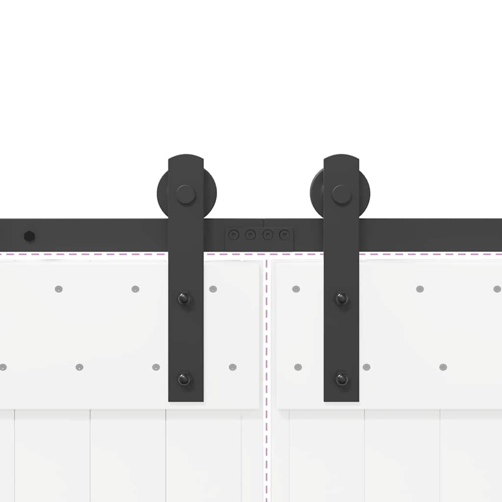 vidaXL Sliding Door Hardware Kit 366 cm Steel Black