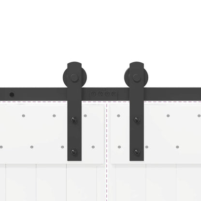 vidaXL Sliding Door Hardware Kit 366 cm Steel Black