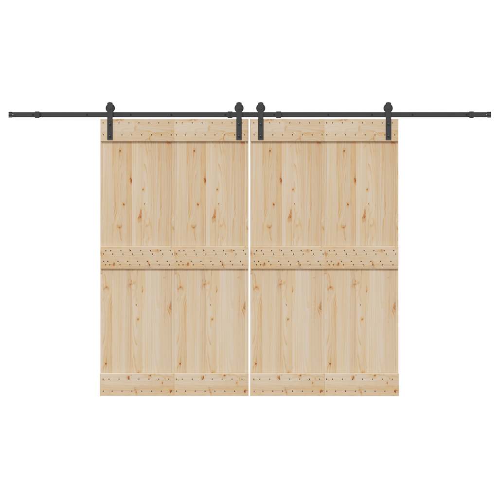 vidaXL Sliding Door Hardware Kit 366 cm Steel Black