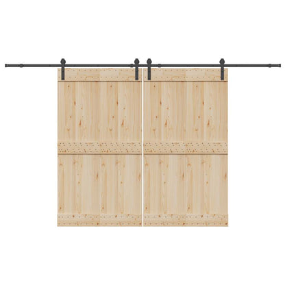 vidaXL Sliding Door Hardware Kit 366 cm Steel Black