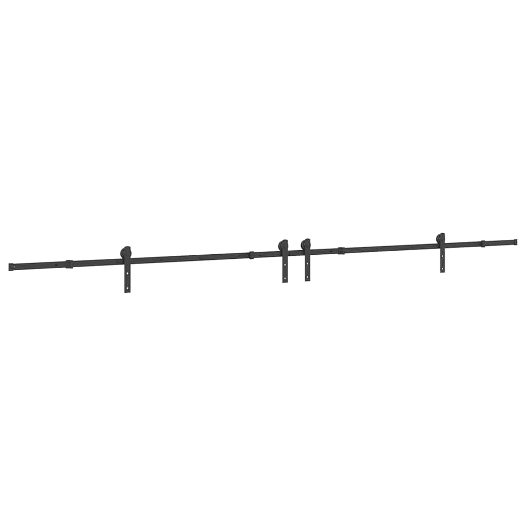 vidaXL Sliding Door Hardware Kit 400 cm Steel Black