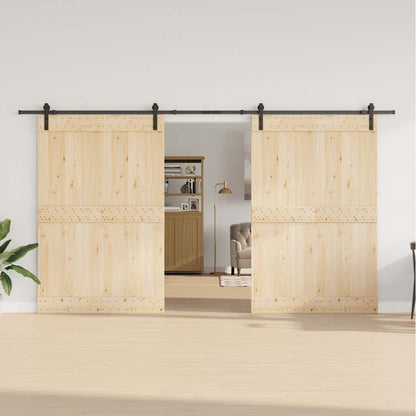 vidaXL Sliding Door Hardware Kit 400 cm Steel Black