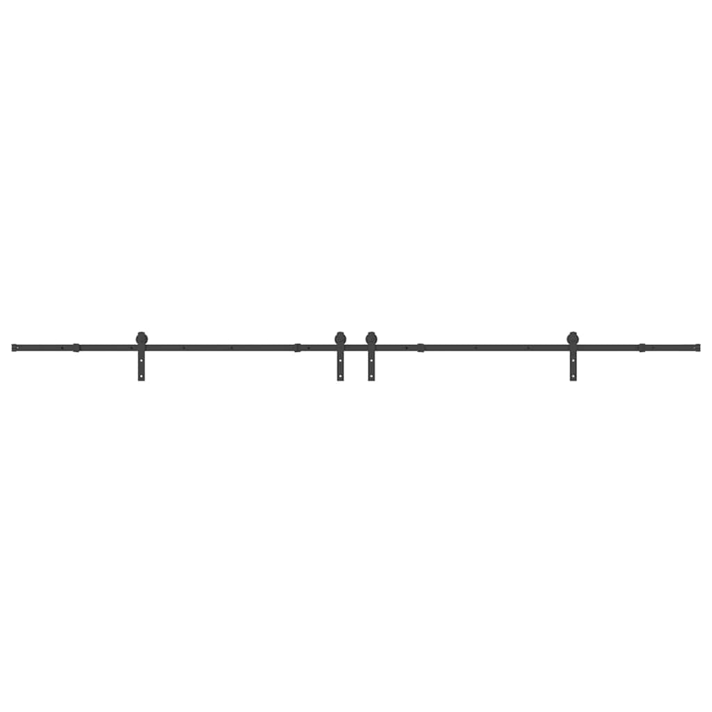 vidaXL Sliding Door Hardware Kit 400 cm Steel Black