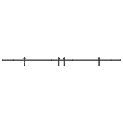 vidaXL Sliding Door Hardware Kit 400 cm Steel Black