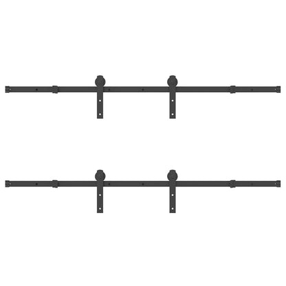 vidaXL Sliding Door Hardware Kit 400 cm Steel Black