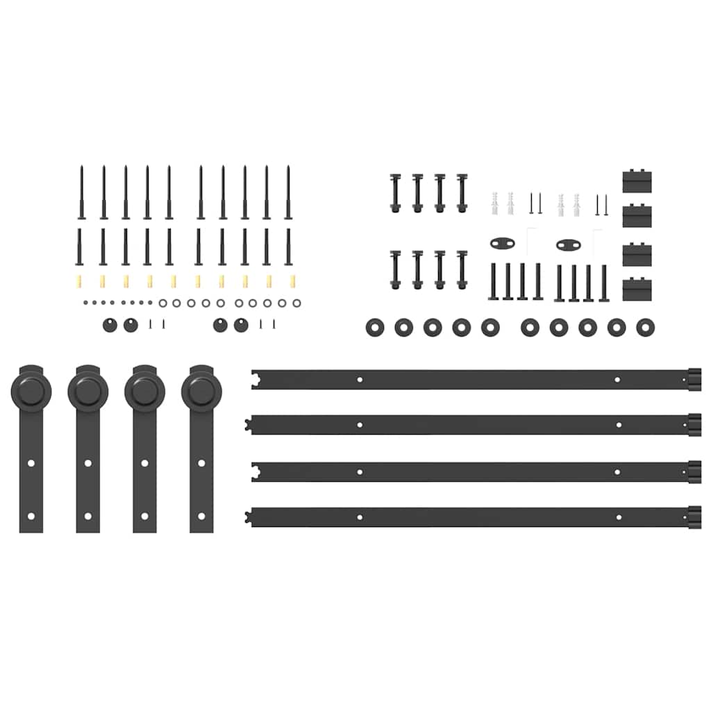 vidaXL Sliding Door Hardware Kit 400 cm Steel Black