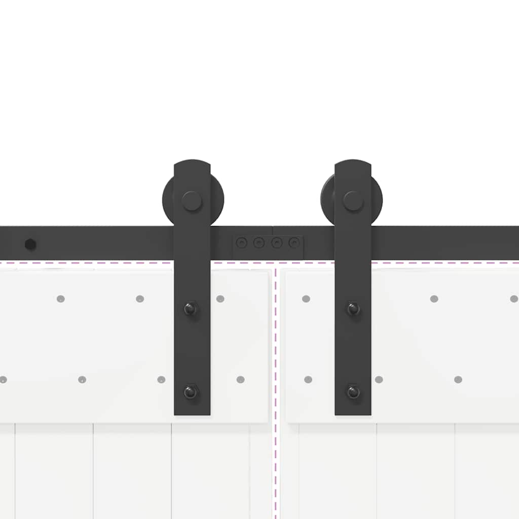 vidaXL Sliding Door Hardware Kit 400 cm Steel Black