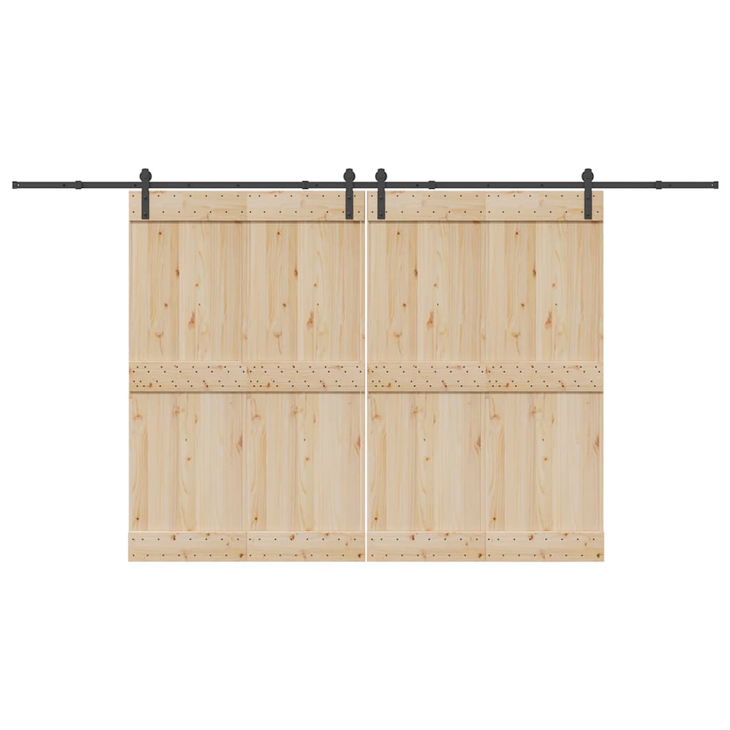 vidaXL Sliding Door Hardware Kit 400 cm Steel Black