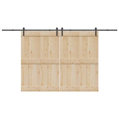 vidaXL Sliding Door Hardware Kit 400 cm Steel Black