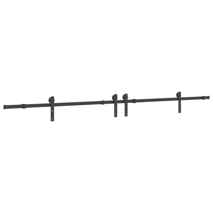 vidaXL Sliding Door Hardware Kit 305 cm Steel Black