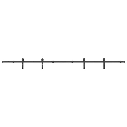 vidaXL Sliding Door Hardware Kit 305 cm Steel Black