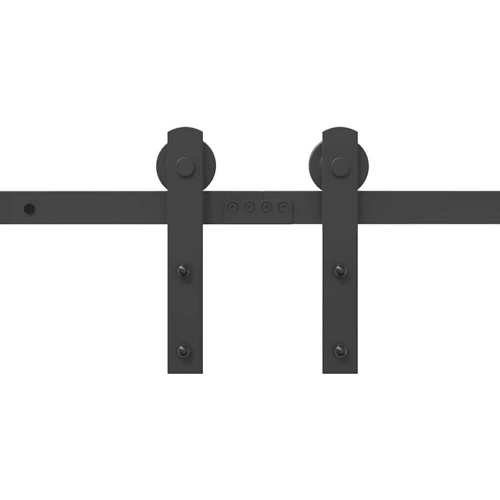 vidaXL Sliding Door Hardware Kit 305 cm Steel Black