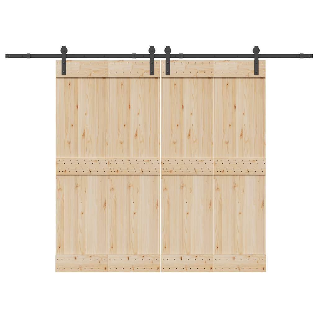 vidaXL Sliding Door Hardware Kit 305 cm Steel Black