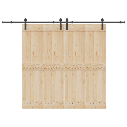 vidaXL Sliding Door Hardware Kit 305 cm Steel Black