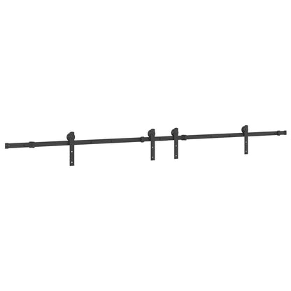 vidaXL Sliding Door Hardware Kit 427 cm Steel Black