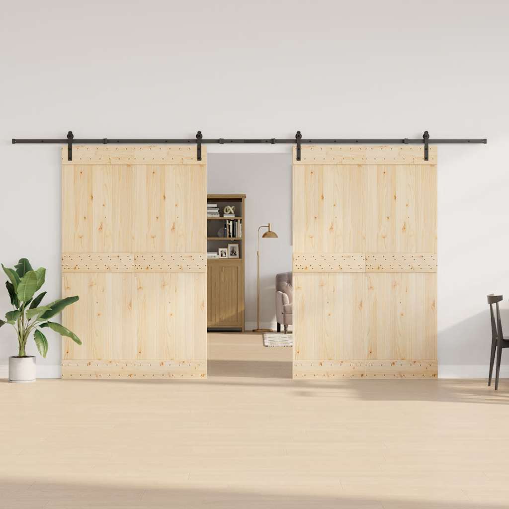 vidaXL Sliding Door Hardware Kit 427 cm Steel Black