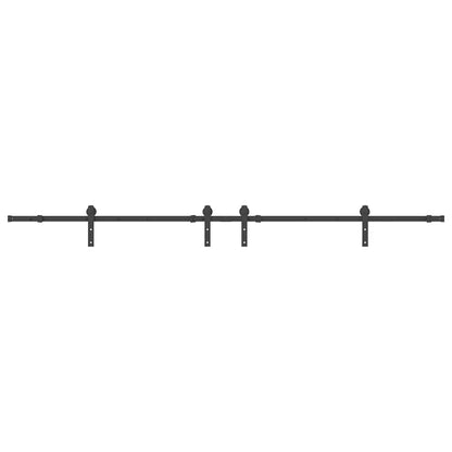 vidaXL Sliding Door Hardware Kit 427 cm Steel Black