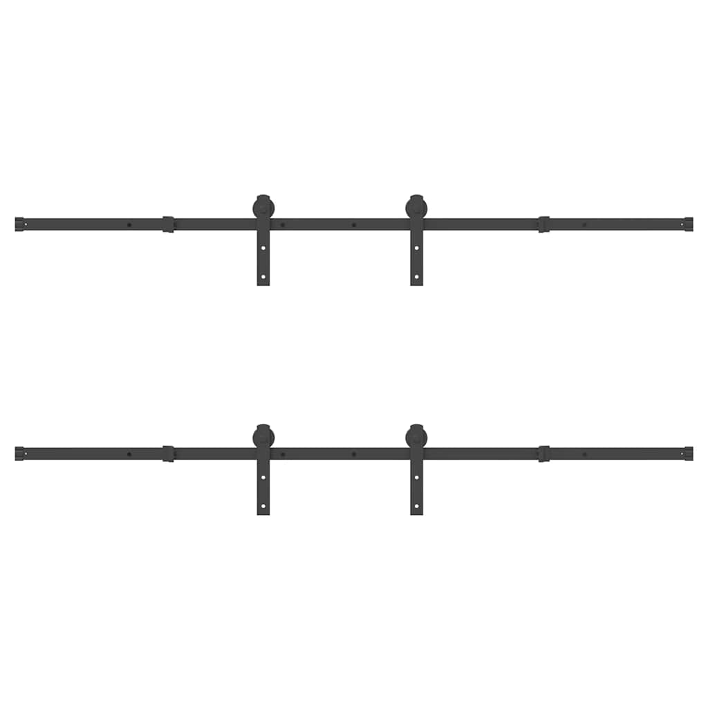 vidaXL Sliding Door Hardware Kit 427 cm Steel Black