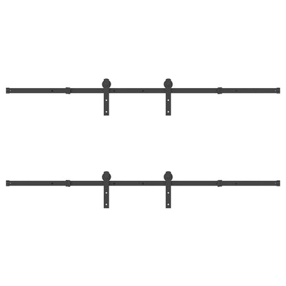 vidaXL Sliding Door Hardware Kit 427 cm Steel Black