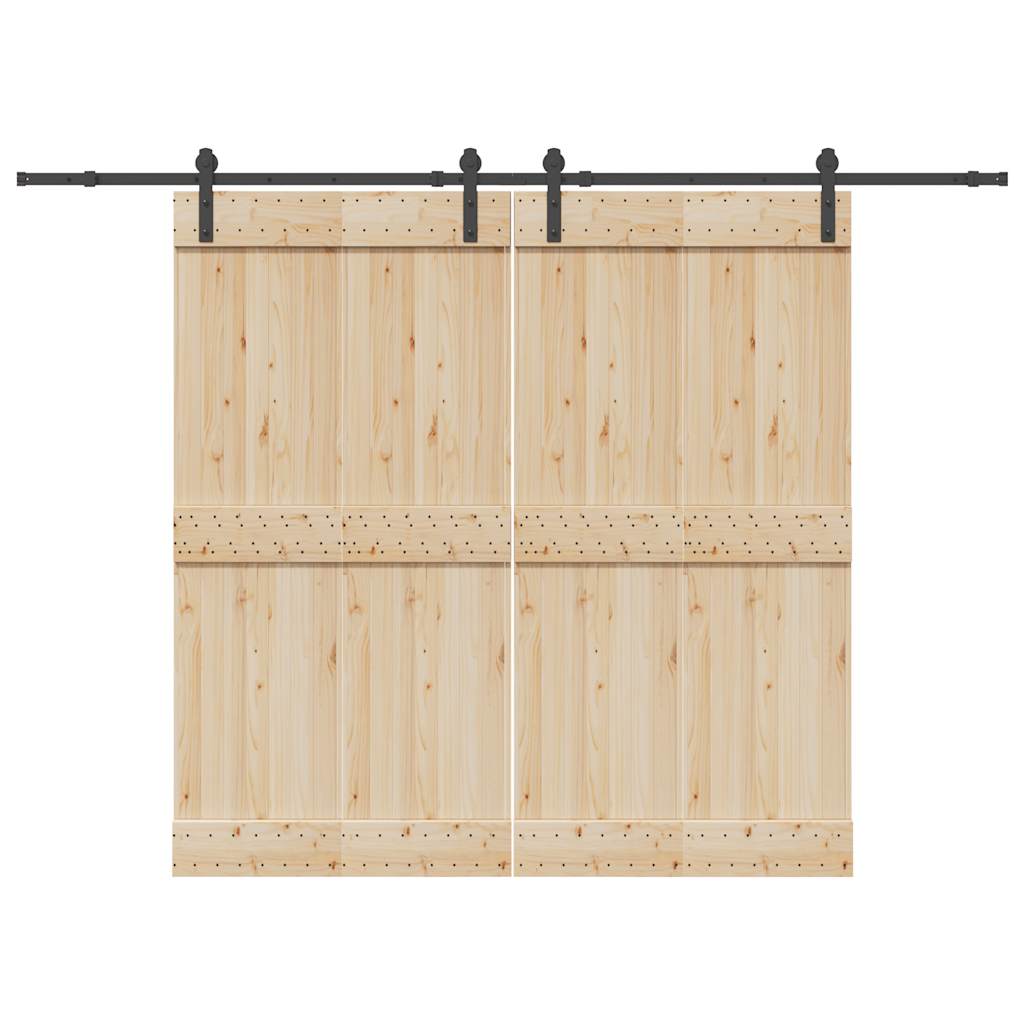 vidaXL Sliding Door Hardware Kit 427 cm Steel Black