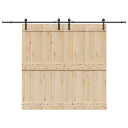 vidaXL Sliding Door Hardware Kit 427 cm Steel Black