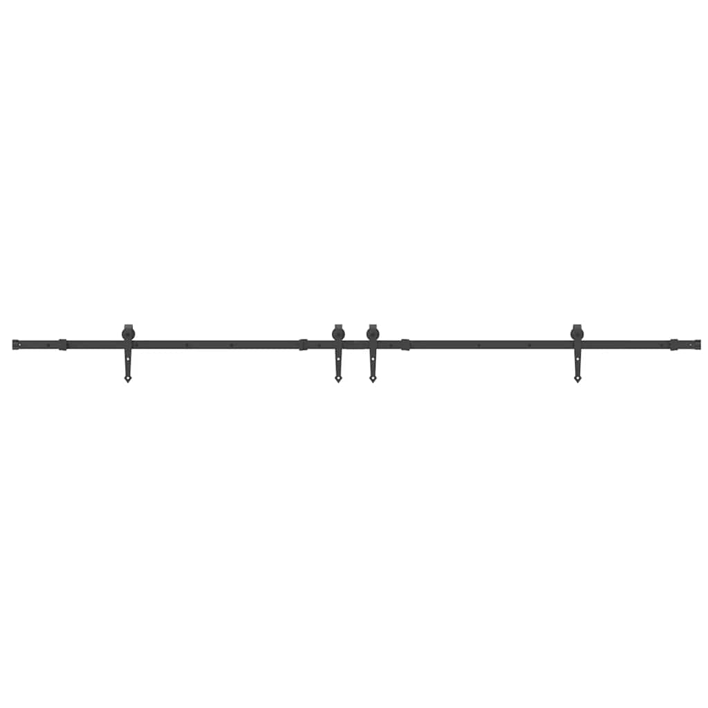 vidaXL Sliding Door Hardware Kit 305 cm Steel Black