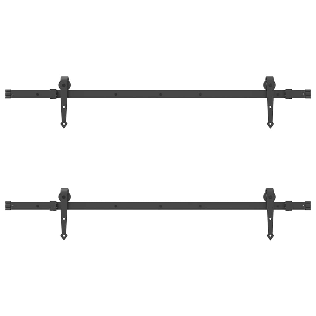 vidaXL Sliding Door Hardware Kit 305 cm Steel Black