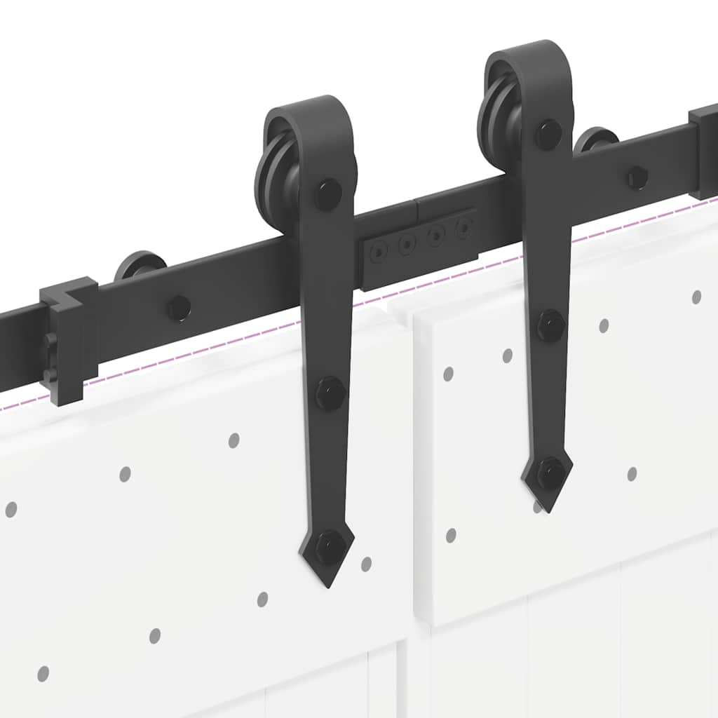 vidaXL Sliding Door Hardware Kit 305 cm Steel Black