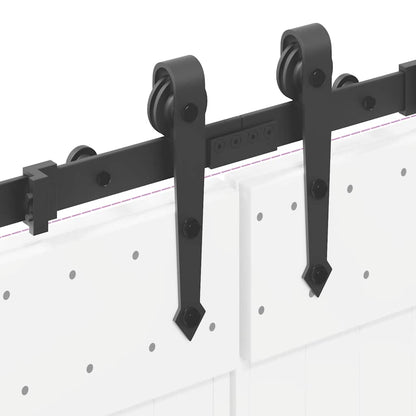 vidaXL Sliding Door Hardware Kit 305 cm Steel Black