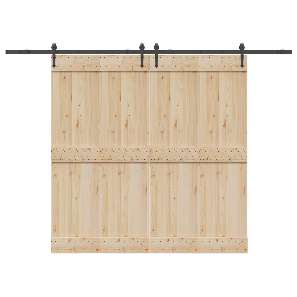 vidaXL Sliding Door Hardware Kit 305 cm Steel Black