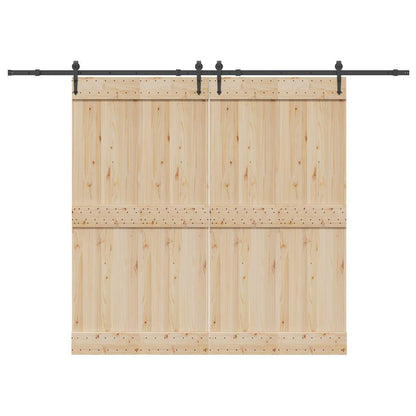 vidaXL Sliding Door Hardware Kit 305 cm Steel Black