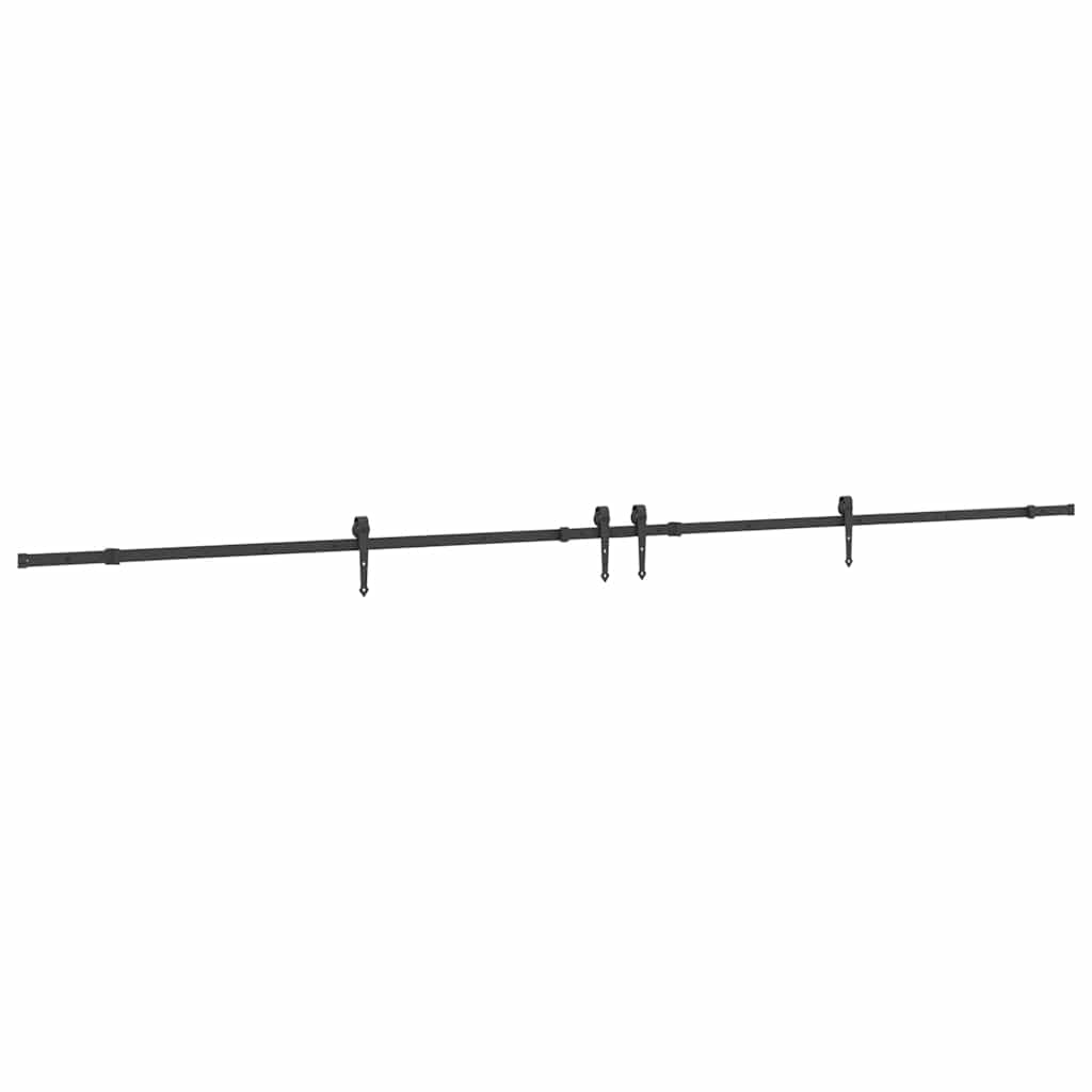 vidaXL Sliding Door Hardware Kit 427 cm Steel Black
