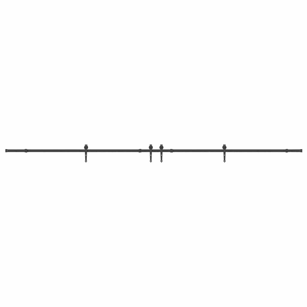 vidaXL Sliding Door Hardware Kit 427 cm Steel Black