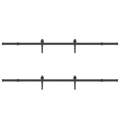 vidaXL Sliding Door Hardware Kit 427 cm Steel Black