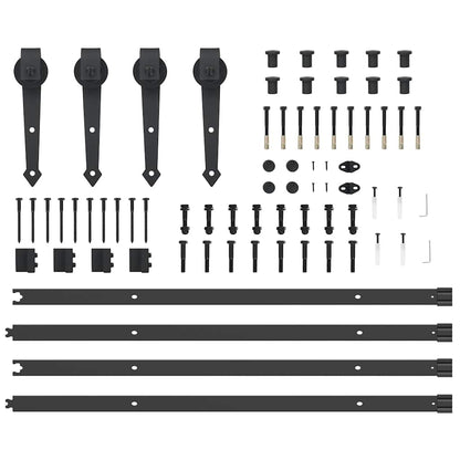 vidaXL Sliding Door Hardware Kit 427 cm Steel Black