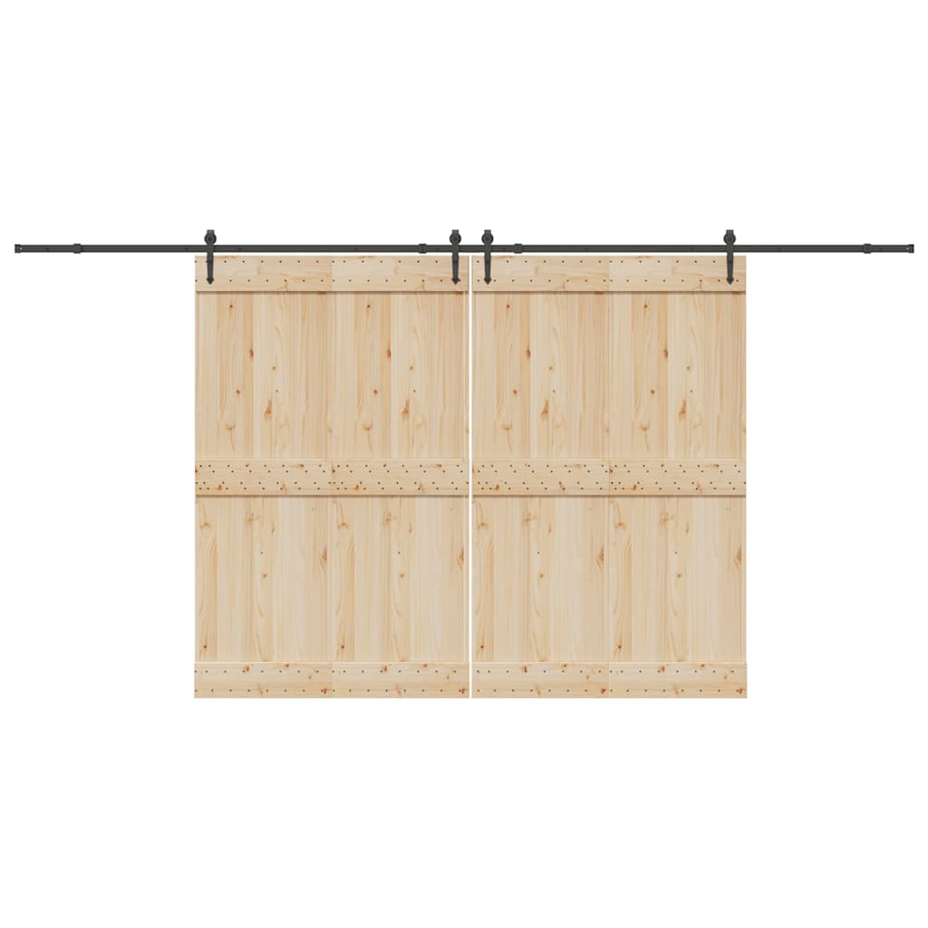 vidaXL Sliding Door Hardware Kit 427 cm Steel Black