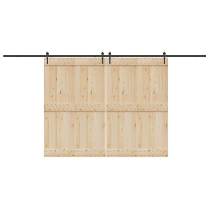 vidaXL Sliding Door Hardware Kit 427 cm Steel Black