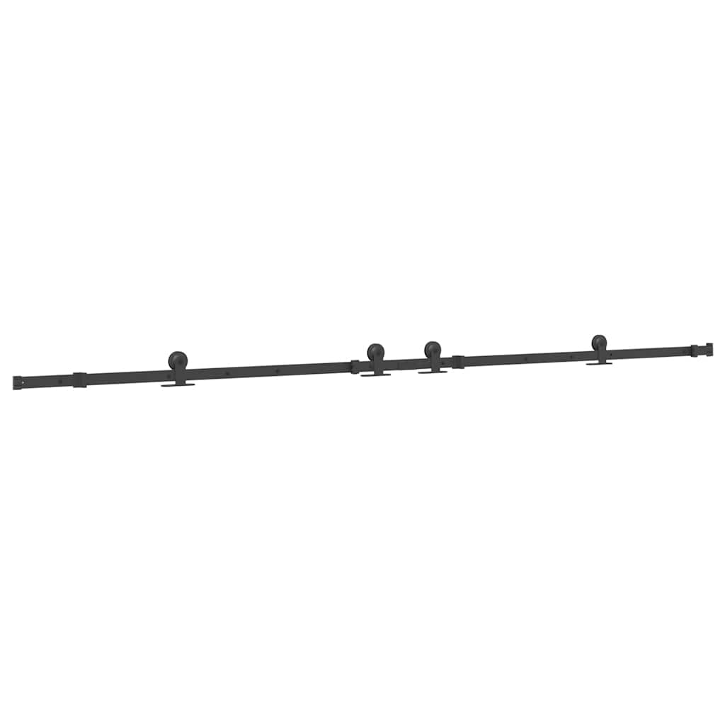 vidaXL Sliding Door Hardware Kit 305 cm Steel Black