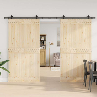 vidaXL Sliding Door Hardware Kit 305 cm Steel Black